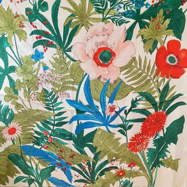 The Meadow Scarf Cream has the most beautiful bold flower design. 