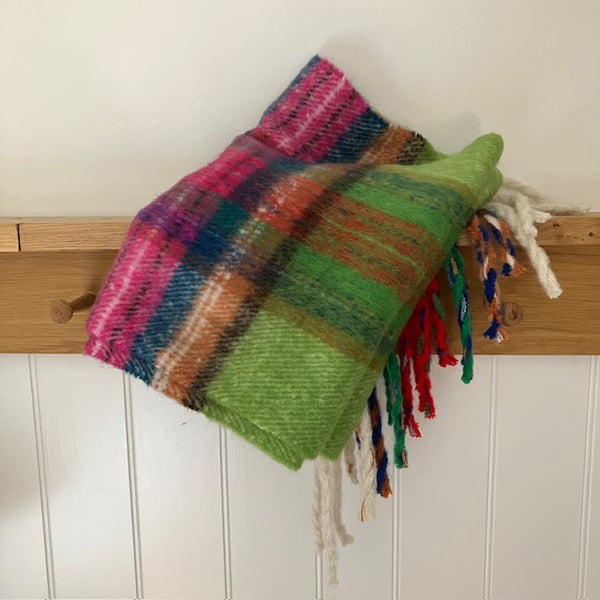 The Morag Scarf Green is a fabulous colourful contemporary take on a traditional tartan pattern