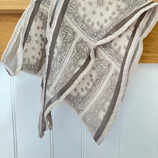 The Odette Scarf is made from cotton and viscose and has an antique quality to it