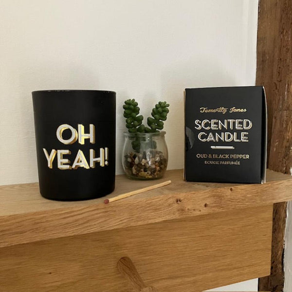 The 'Oh Yeah' Scented Candle - Oud & Black Pepper will make a gorgeous thoughtful gift or cosy home accessory