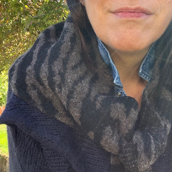The Ophelia Scarf is the ideal cosy accessory to add pattern and warmth to your outfit