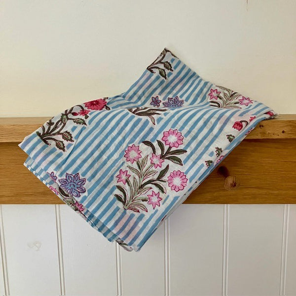 The Pollyanna Scarf has a gorgeous floral  and striped repeating pattern