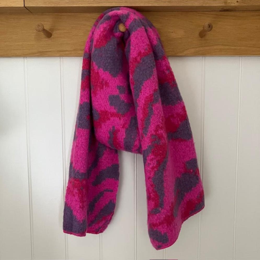 The Riley Leopard Print Knitted Scarf Pink in these fabulous bold colours is super soft and cosy