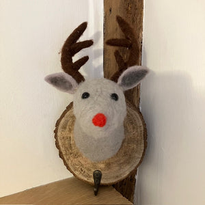 Felt Rudy Reindeer Hook is ideal for hanging stockings from at Christmas