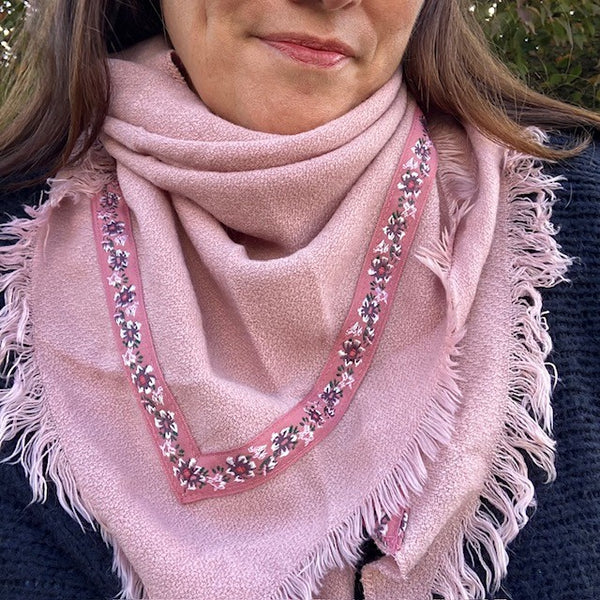 The Samantha Scarf Pink is a super pretty accessory in this dusky tone
