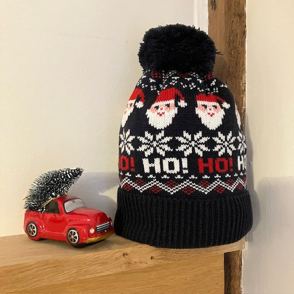 The Santa Hat Navy is a fabulously festive and cosy hat, perfect for the Christmas season