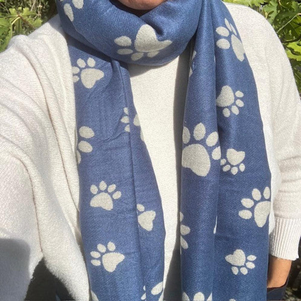 The Sapphira Paws - Denim scarf will make a wonderful thoughtful gift for dog owners and canine fans