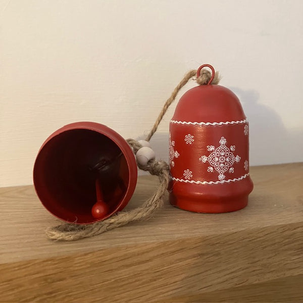 The Scandi Red Bells Decoration brings a touch of Scandinavian charm to your cosy home