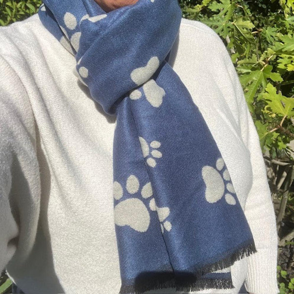 The Sapphira Paws - Denim scarf will make a wonderful thoughtful gift for dog owners and canine fans