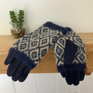 The Sloane Gloves Navy are a fabulous combination of gloves with overlapping wrist warmers for added warmth