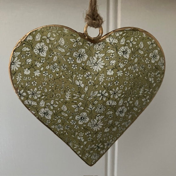 The Small Floral Metal Heart - Olive would make either a pretty home accessory or a lovely thoughtful gift