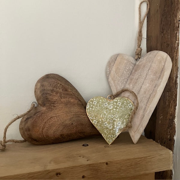 The Small Floral Metal Heart - Olive would make either a pretty home accessory or a lovely thoughtful gift