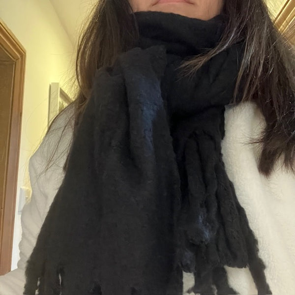 The Snuggle - Black scarf is incredibly soft, warm and cosy. Who knew a scarf could make you feel this good!