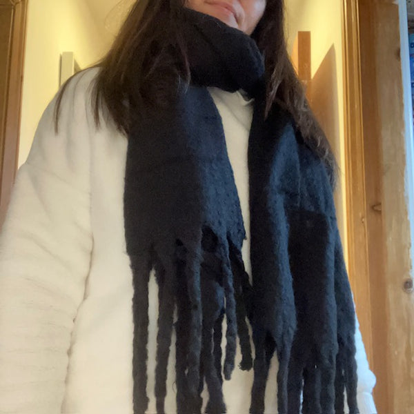 The Snuggle - Black scarf is incredibly soft, warm and cosy. Who knew a scarf could make you feel this good!