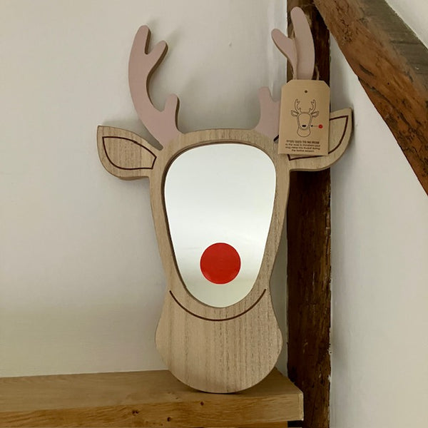 The Stag to Reindeer Wooden Wall Mirror is a fabulous cosy home accessory that would make a wonderful addition to a cosy nest or thoughtful gift full of character and charm