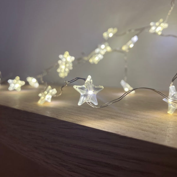 The Little LED Wire Star Lights are ideal for adding ambient cosy lighting to you home decor