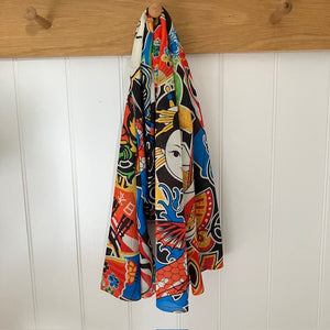 The Sumi Scarf is a stunning unique design with bold colours and a fabulous Japanese inspired print