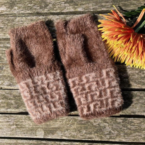 The Tess Fingerless Gloves Brown are fabulously soft, fluffy and incredibly stylish