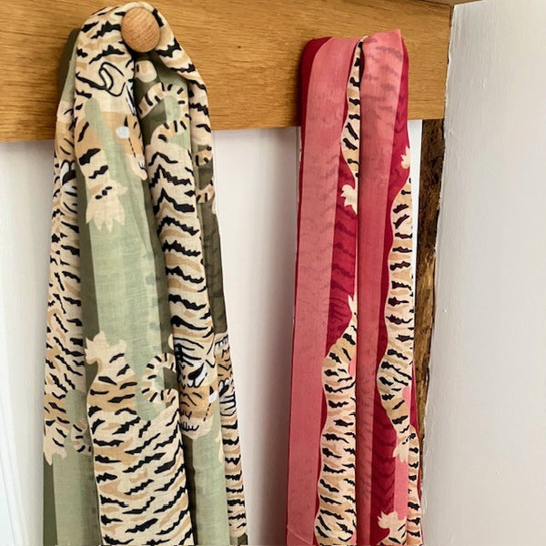 The Tigerlily Scarf Green is also available in a Pink colourway