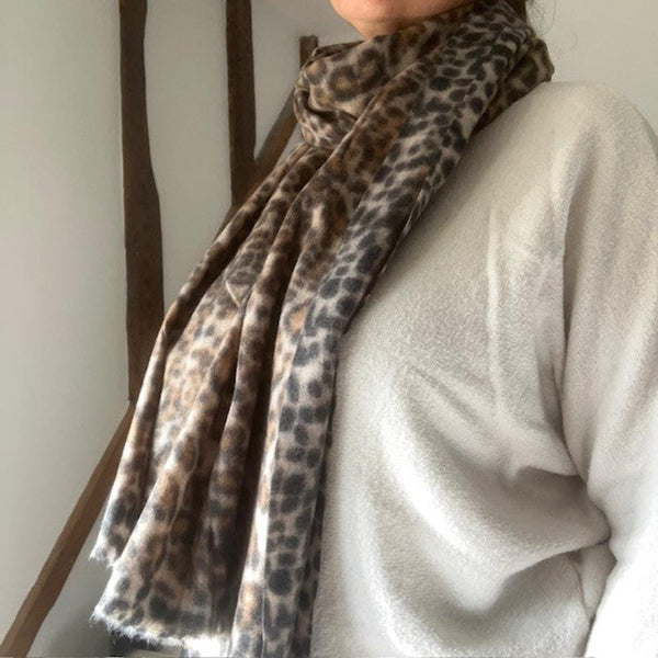 The Tiggy Leopard Print Scarf is the must have scarf for all leopard print lovers