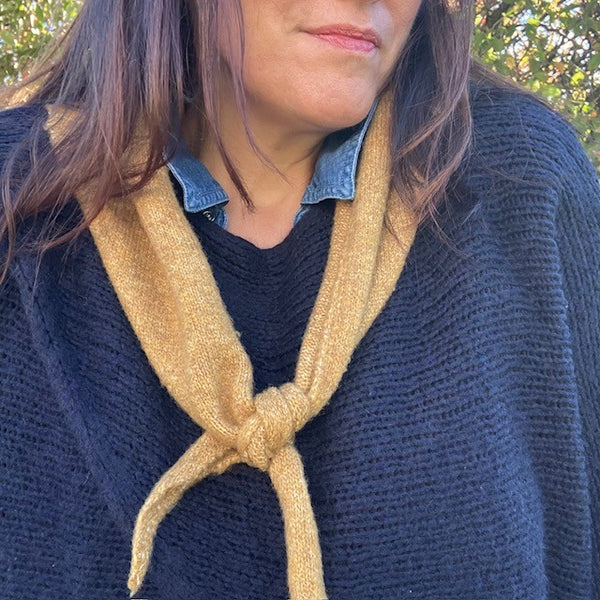 The Tilly Scarf in mustard would make a cosy thoughtful gift