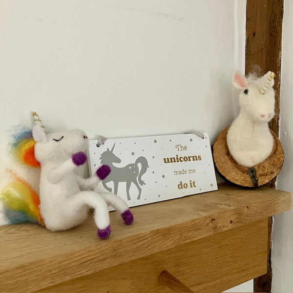 Fun cosy sign for Unicorn and horse fans
