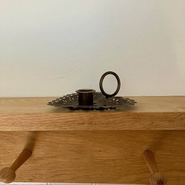 The Wee Willie Winkie Candle Holder is made from light weight metal