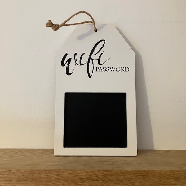 The Wifi Password Sign is a useful cosy addition to a home, office or place of work