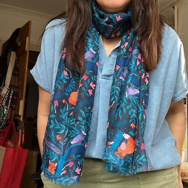 The Winslie Scarf will make a fabulous gift for wildlife, forest and all things mystical and magical fans