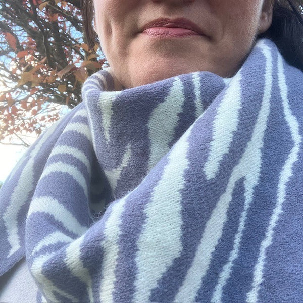 The Wren Scarf Cadet Grey is a fabulous unique design that will keep you super cosy & warm