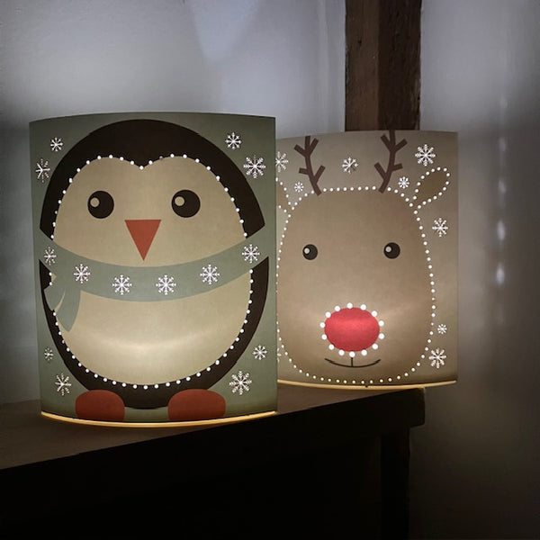 Penguin or Reindeer Christmas LED Lanterns