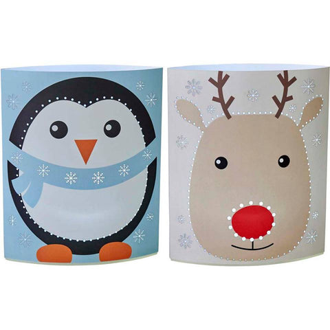 Christmas LED Lanterns - Penguin or Rudolph Designs
