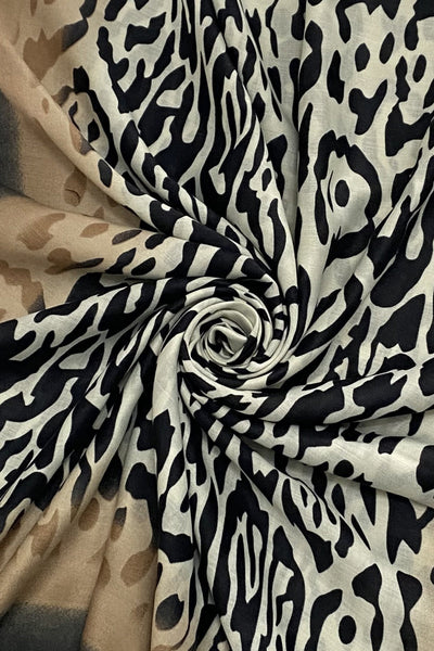 Calico - Black, Cream and Khaki Leopard Print