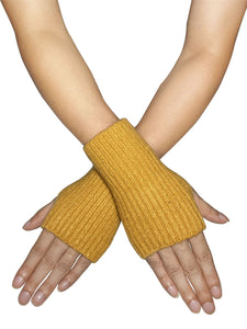 Enid Fingerless Gloves - Mustard