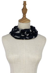 Abella - Snood with Silver Feather in Black