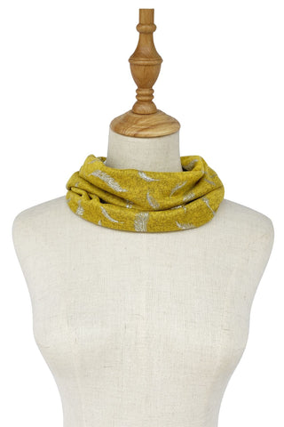Abella - Snood with Silver Feather in Mustard