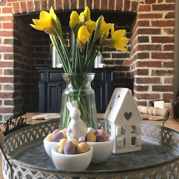 The Bunny Bowl is a cosy table or shelf decoration, ideal for holding eggs, sweets and nibbles