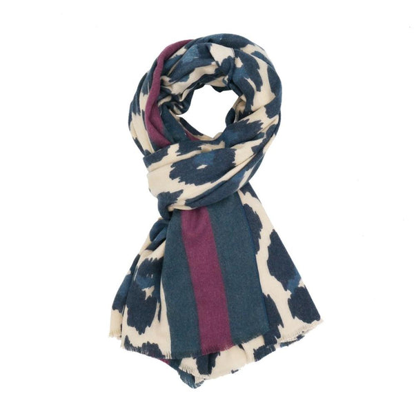 The Harper - Denim scarf is a fabulous bold leopard print design