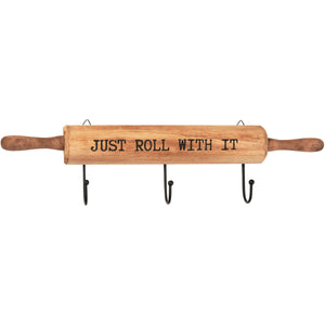 'Just Roll With It' Rolling Pin Kitchen Hooks
