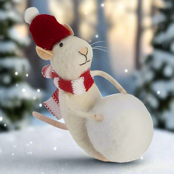 Felt 'Marco Mouse' Christmas Decoration