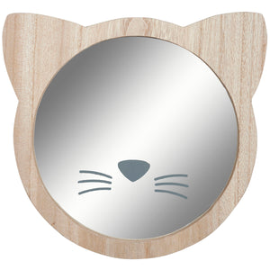 Wooden Wall Mirror - Cat