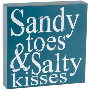 Sandy Toes and Salty Kisses Block Sign