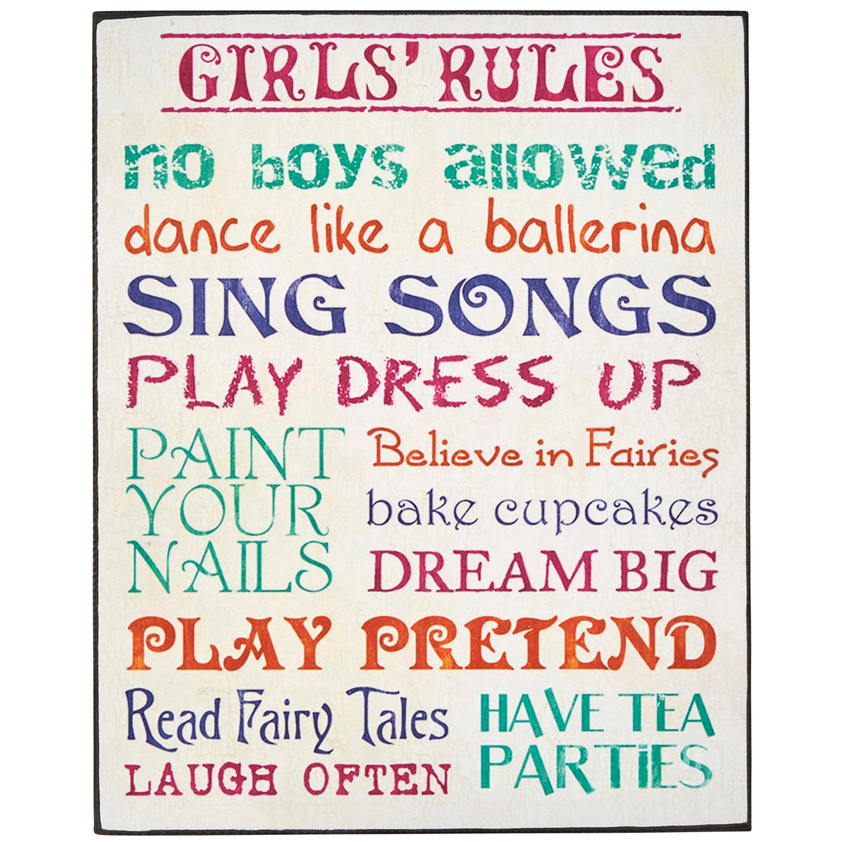 'Girls Rules' Sign