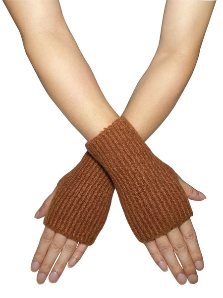 Enid Wrist Warmer Gloves - Brown
