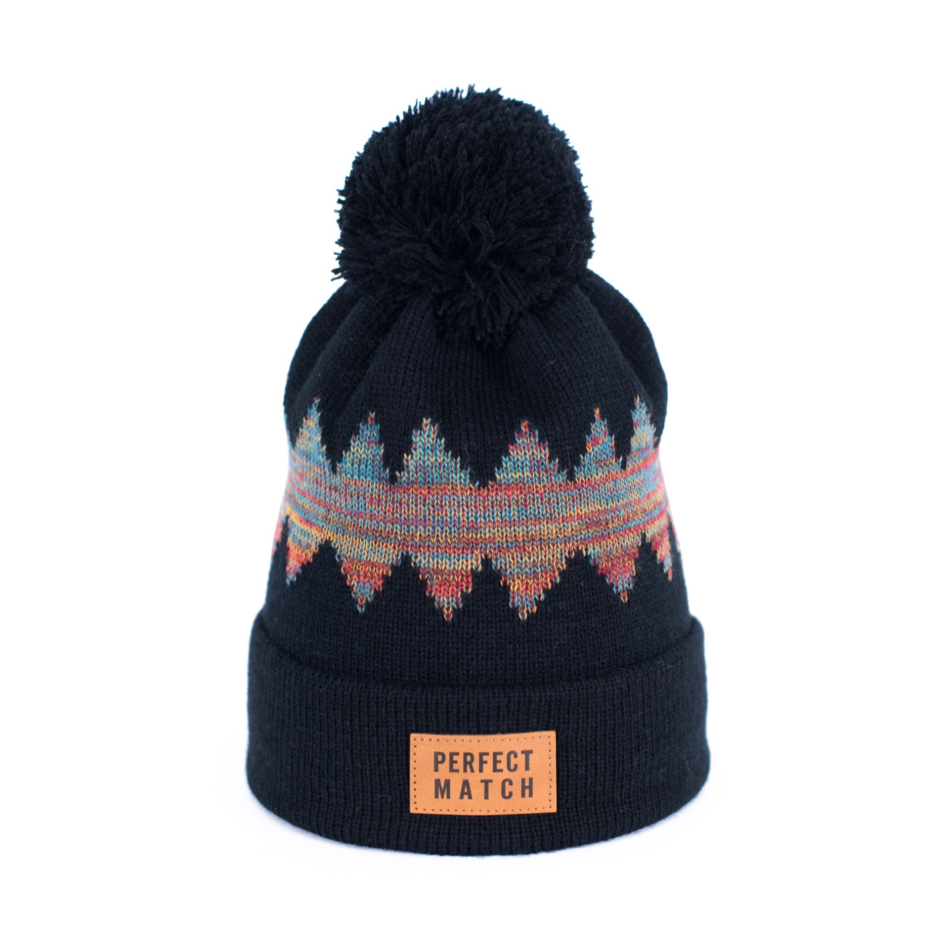 Aspen Pompom Hat - Black & Multicoloured