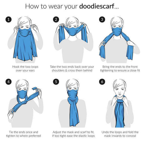 Doodiescarf - Ikat Print in Grey/Green