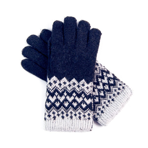 Hilde Gloves - Navy & White