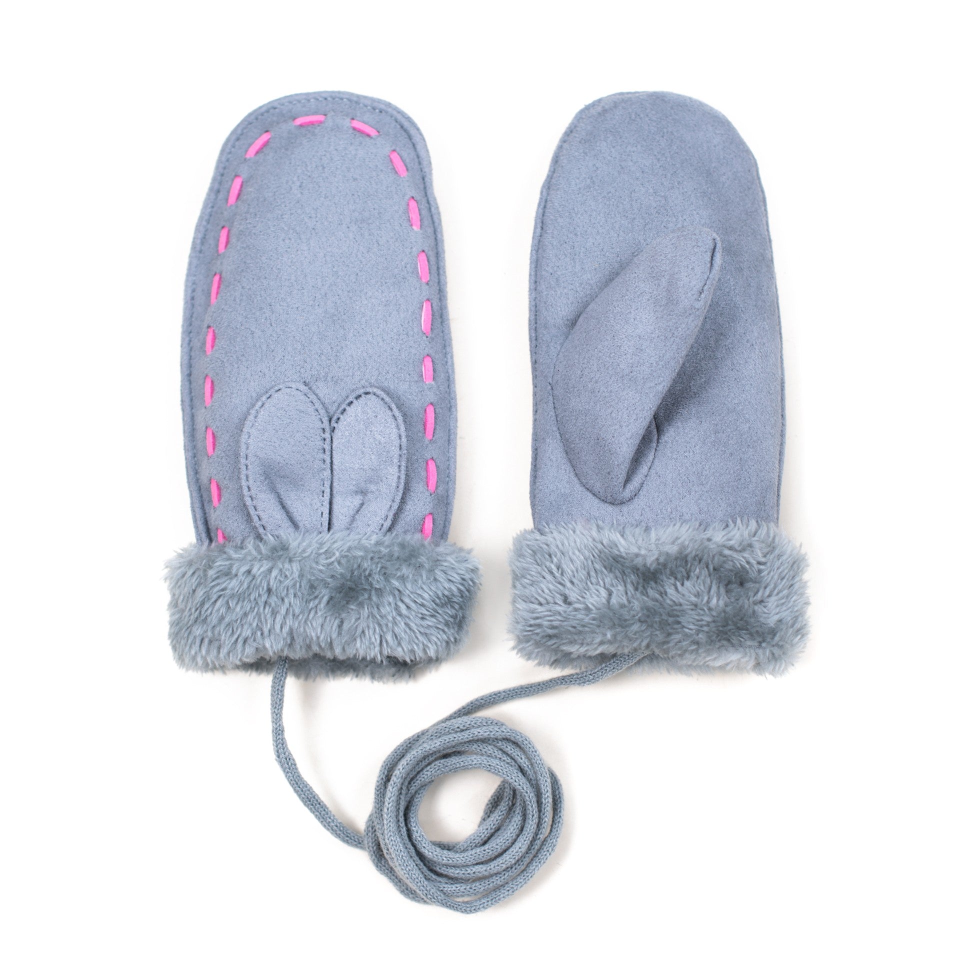 Grey Bunny Mittens for Kids