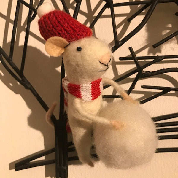 Felt 'Marco Mouse' Christmas Decoration